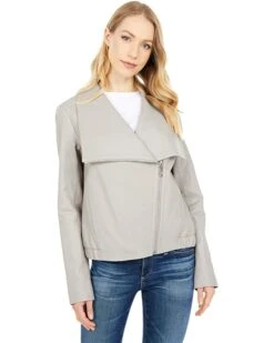 Sam Edelman Leather Drape Front Bomber Jacket | Coats & Outerwear