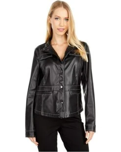 Sam Edelman Faux Leather Snap Front Jacket | Coats & Outerwear